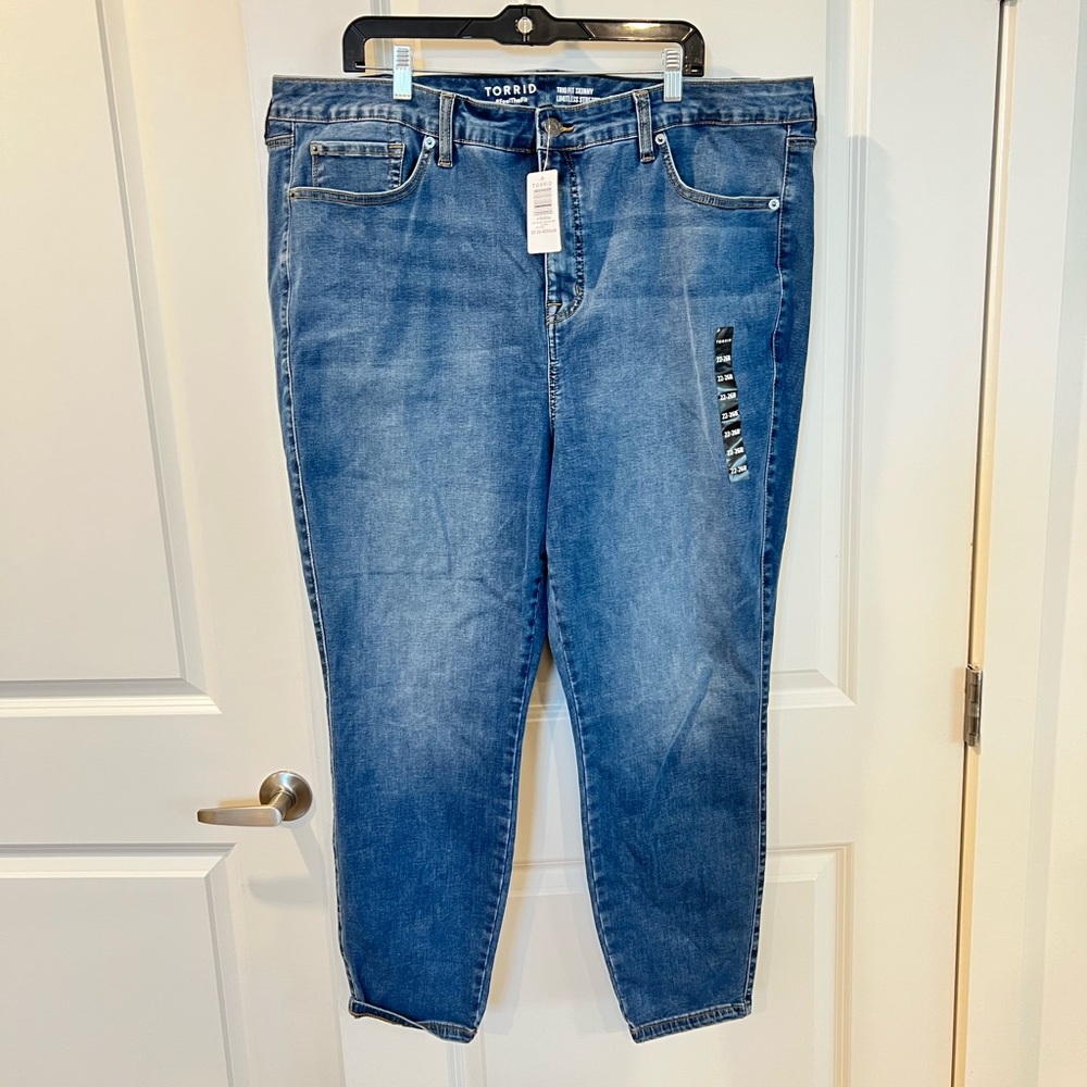 Torrid Trio Fit Skinny Limitless Stretch Classic Blue Denim Jeans